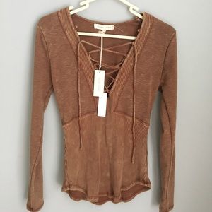Buckle Gilded Intent Lace-Up Top